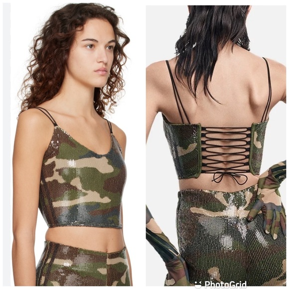 Adidas x IVY PARK Green Sequin Tank Top New with Tags!